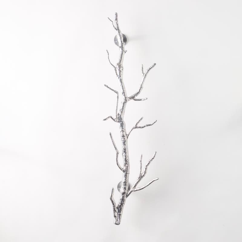 Recycled Metal Branch Wall Rack, 3' - Silver